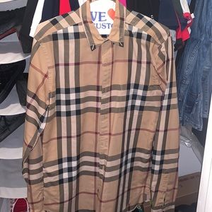 Tan Burberry Long Sleeve Shirt